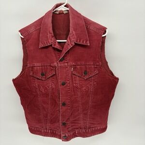 Vintage 70s Levis Corduroy Type 3 Trucker Jacket Cut Off Vest Retro USA Men M 42